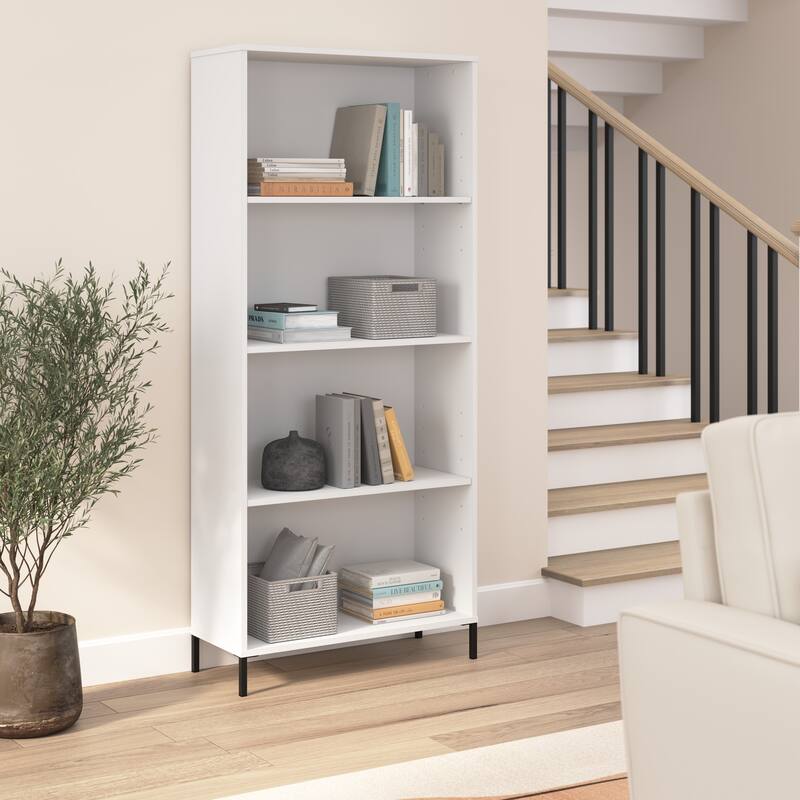 Essence 4 Shelf Bookcase Storage Organizer by Bush Furniture - White