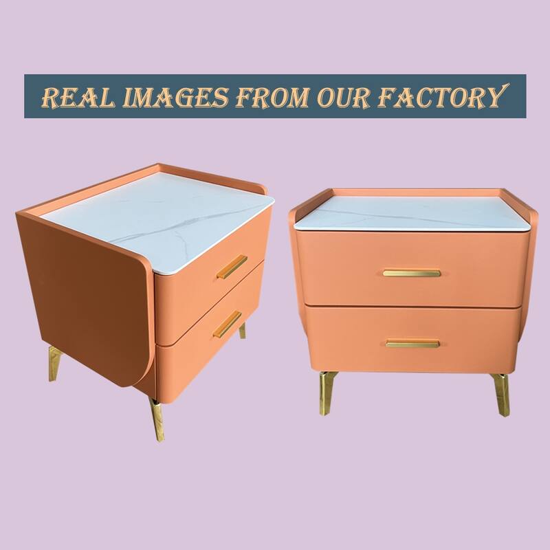 20" Modern Bedroom Nightstand with 2 Drawers, Bedside End Tables