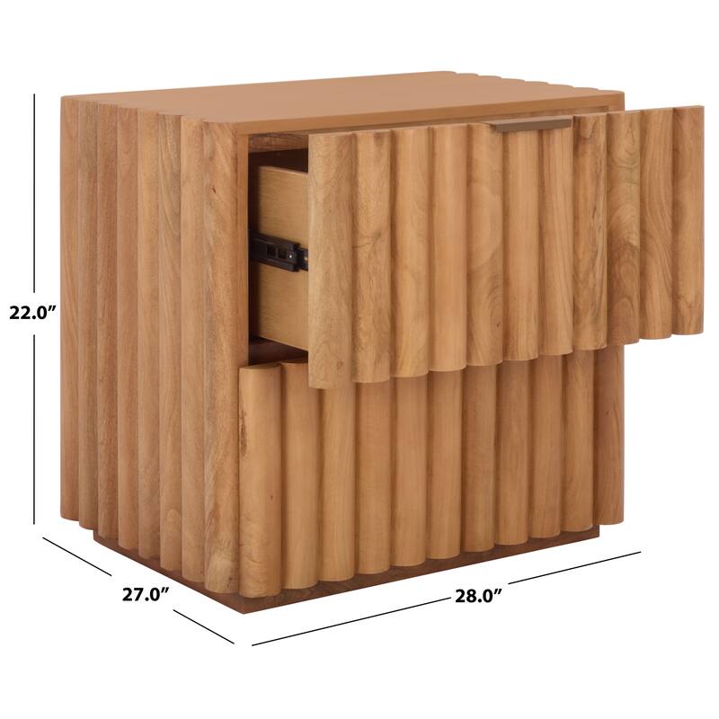 SAFAVIEH Couture Renata Fluted Wood Nightstand