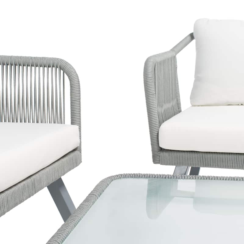 SAFAVIEH Outdoor Arly 4-Piece Rope Patio Set - 39Wx26Dx15H