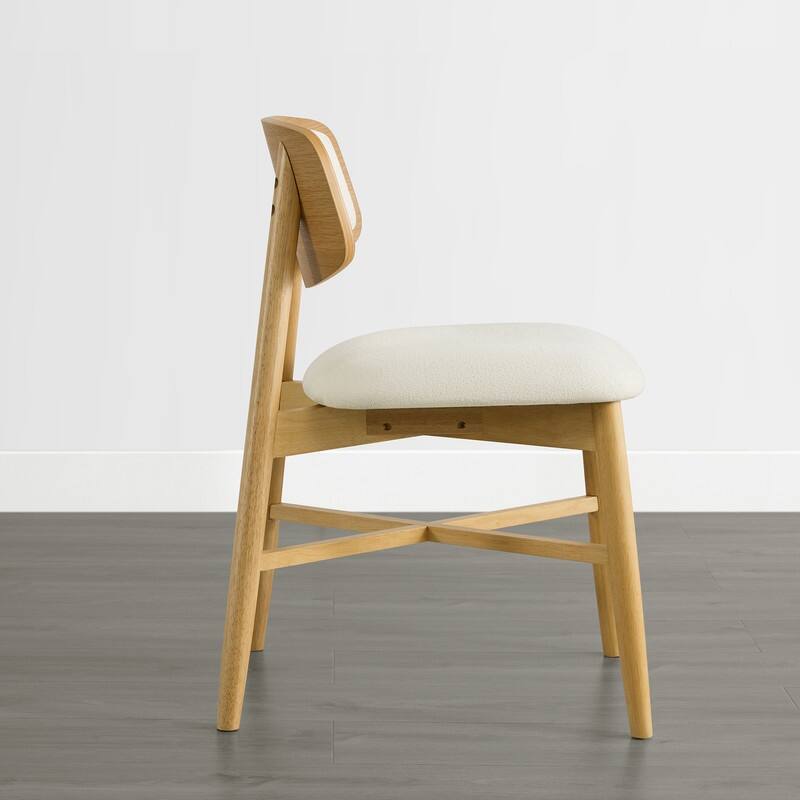 Spruce & Spring Mid-Century Upholstered Dining Chair with Solid Wood Frame