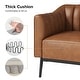 preview thumbnail 24 of 43, Alfons Industrial Leather Chair with Channel Tufting and Metal Leg by HULALA HOME