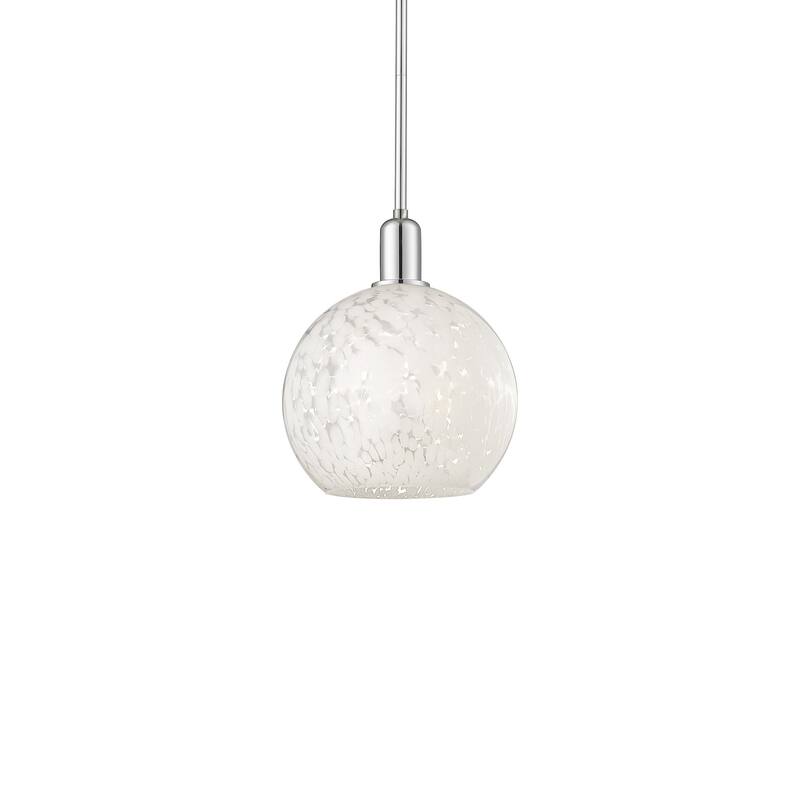 Innovations Lighting 716-1S-13-10 White Mouchette Pendant White - Polished Chrome / White Mouchette