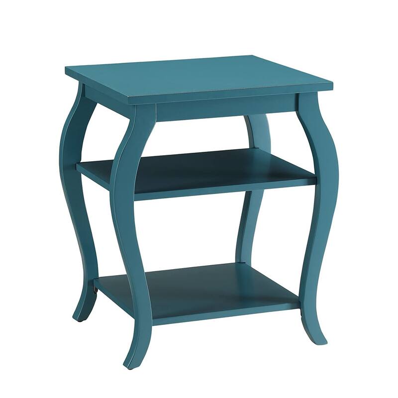 Square Top End Table with 2 Shelves