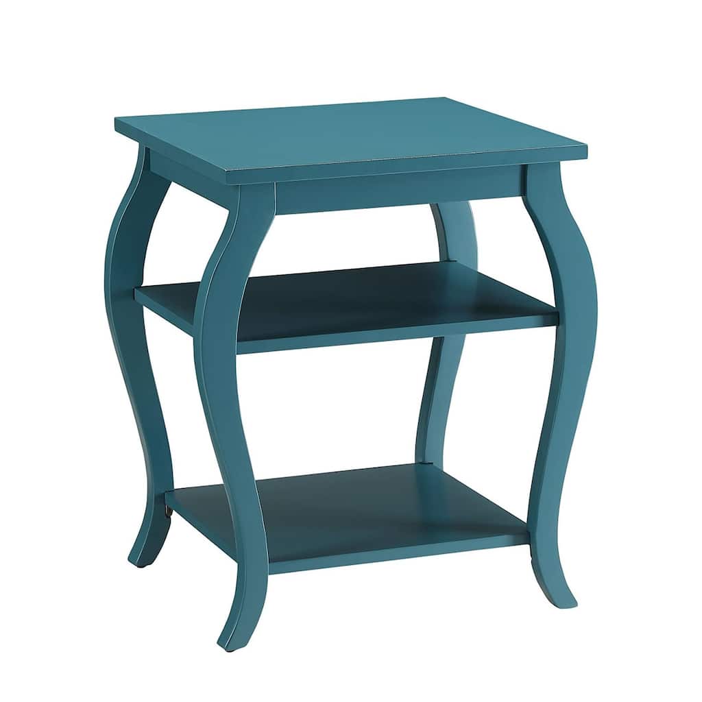 Square Top End Table with 2 Shelves