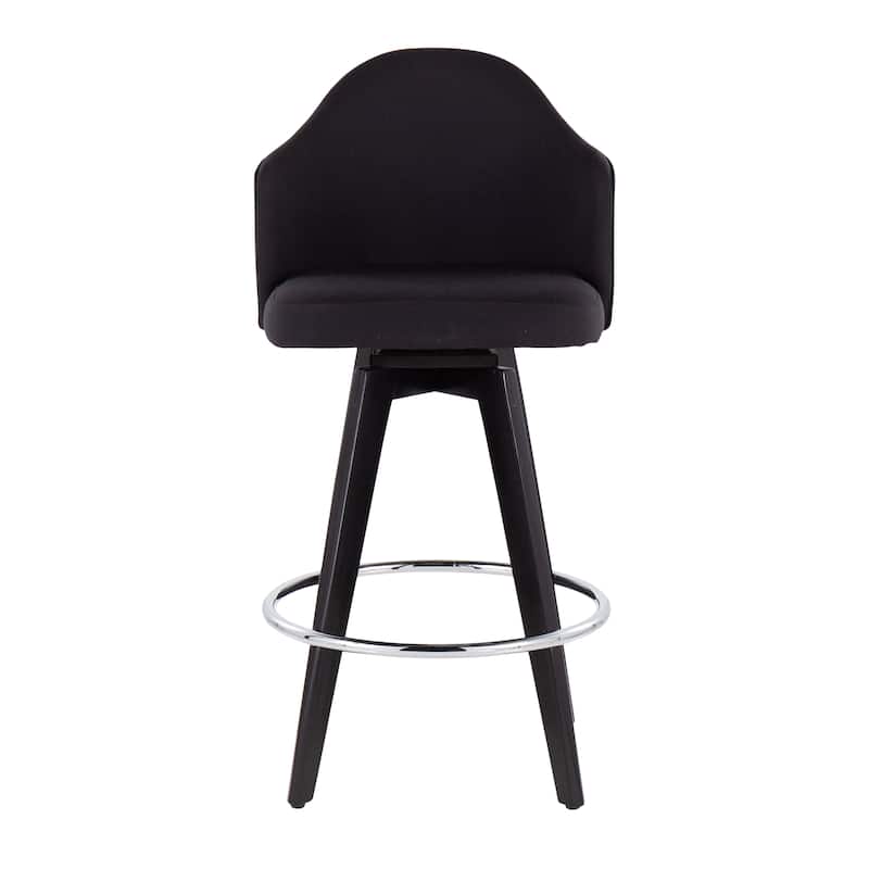 Carson Carrington Valsatra 26" Upholstered Counter Stool with Black Wood Base (Set of 2)