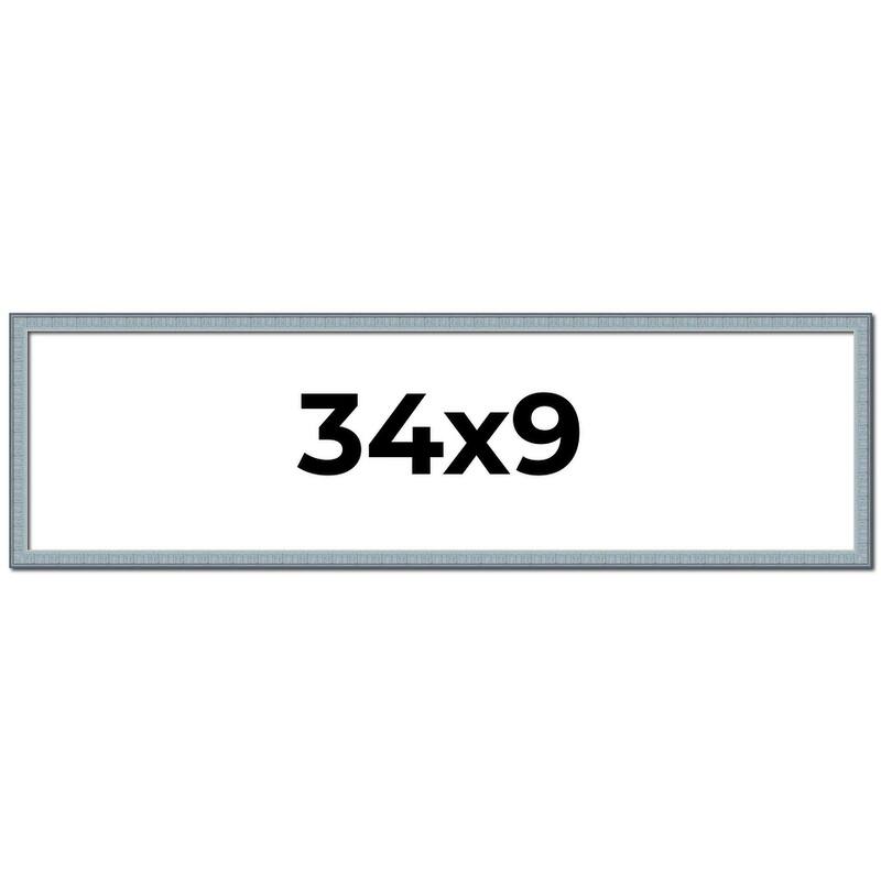 34x9 Frame Rustic Sky Blue Solid Wood Picture Frame | 0.75 Inch