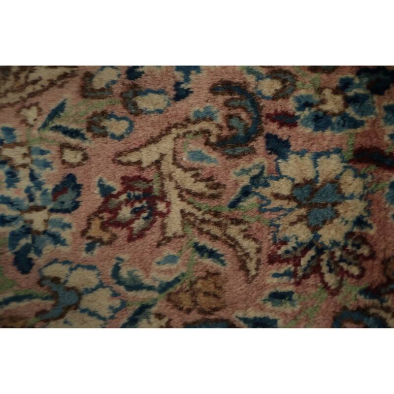Hand Knotted Oriental 100% Wool Carpet Traditional Floral Beige & Ivories Kerman Area Rug - 20' 2'' X 11' 7''