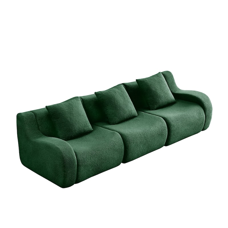 GDF Studio - Fairford 3-Seat Modular Sofa With Curved Armrests & Non-Slip Base