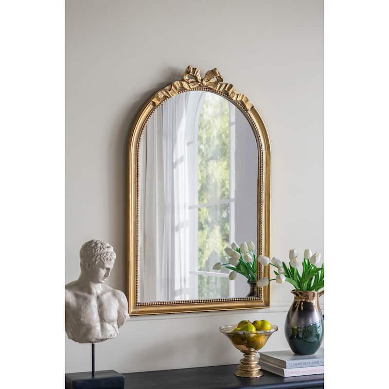 Baroque Style Gold Arch Wall Mirror - Decorative Accent