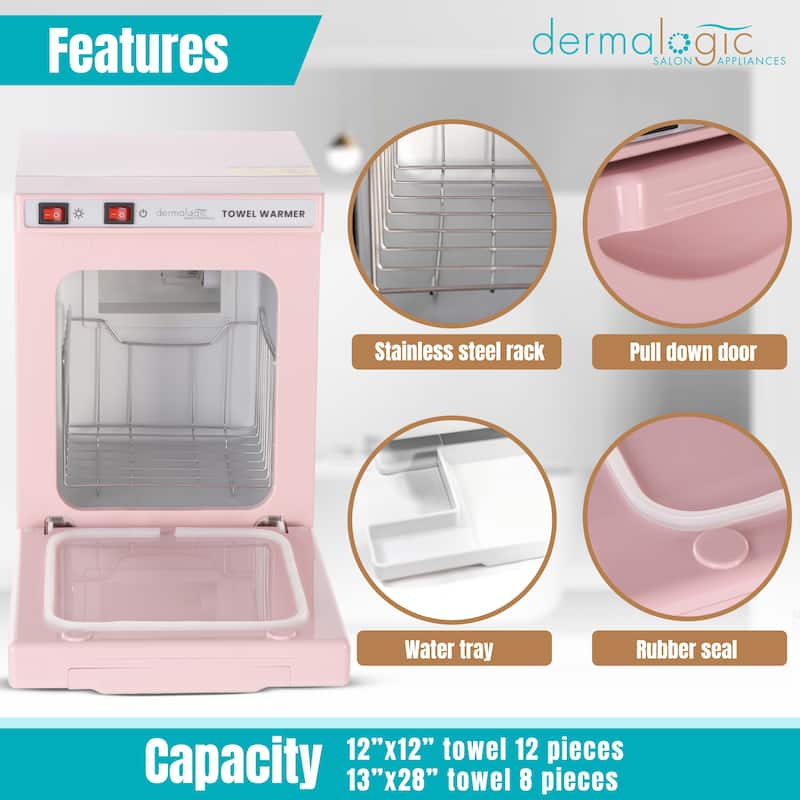 2in1 Towel Warmer UV Sterilizer (5L) for Salon Spa Beauty Massage and Home Use, Pink