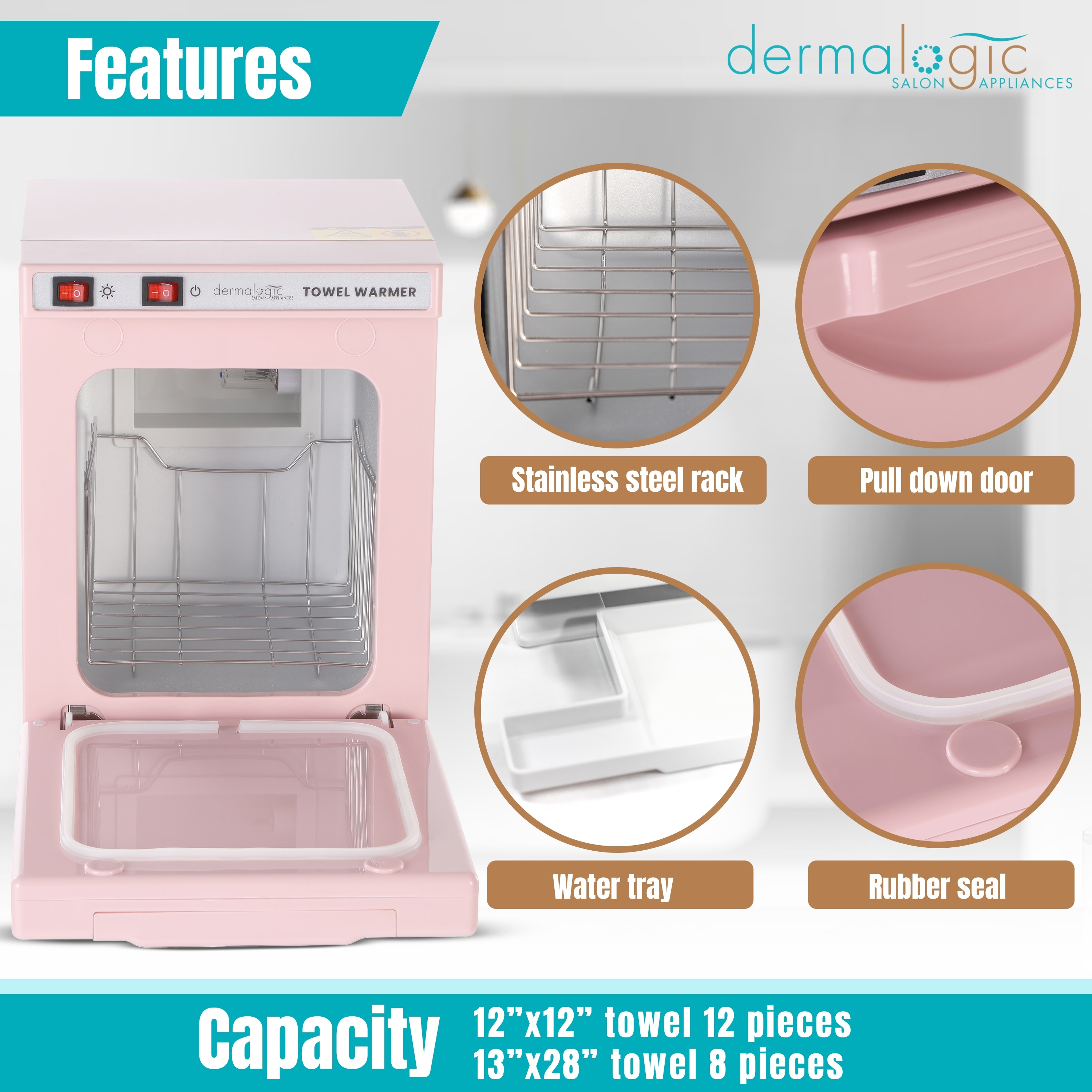2in1 Towel Warmer UV Sterilizer 5L for Salon Spa Beauty Massage and Home Use Pink N A