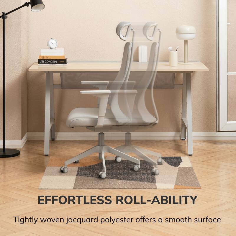 Jani 36"x48" Rug'd Chair Mat-Rug Style Office Chairmat for Carpet & Hard Floors| 0.25" Thick |Non-Slip, Foldable Desk Chair Mat