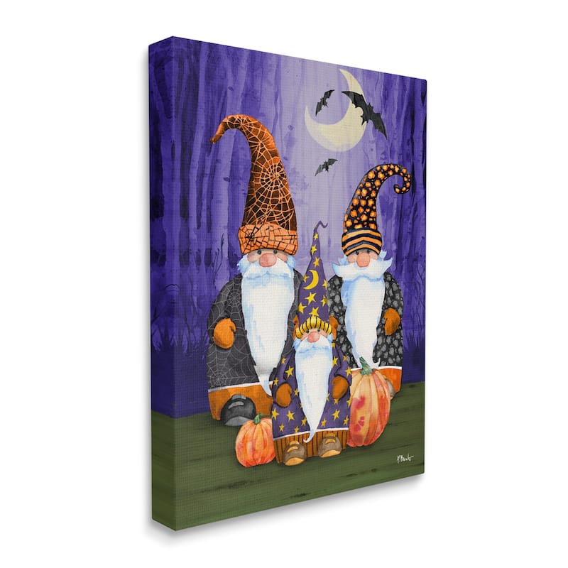 Stupell Three Halloween Gnomes Canvas Wall Art Design by Paul Brent