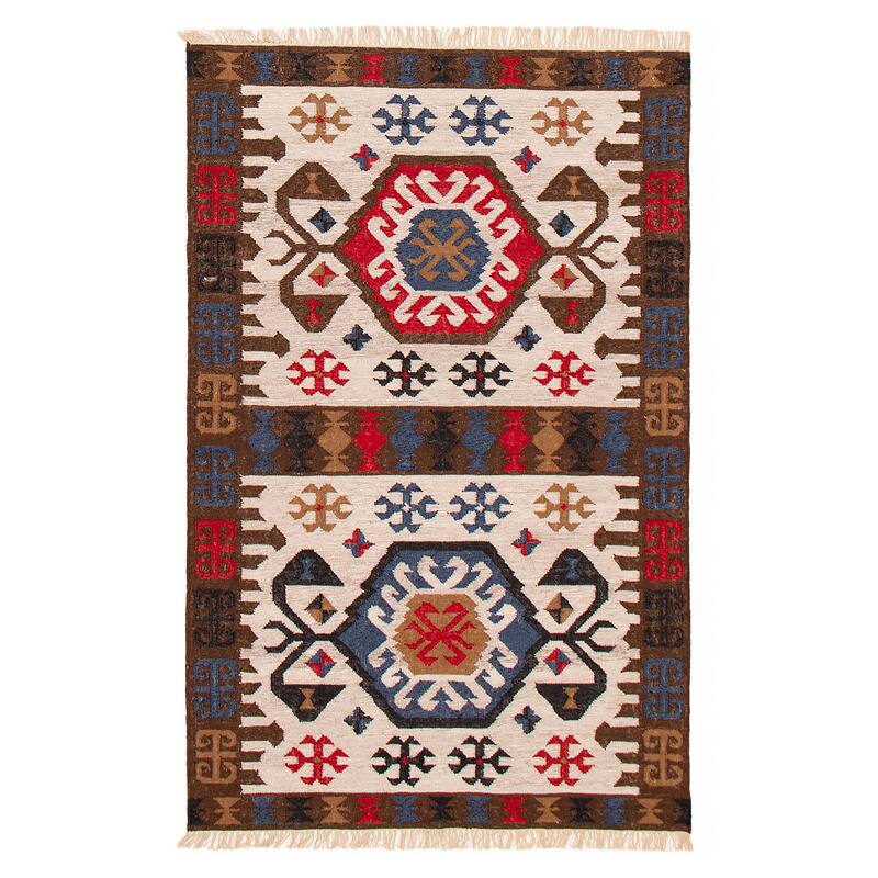 Ankara FW Silver Kilim 5'1" x 8'1" - 5'1 x 8'1 - Silver - 5'1 x 8'1