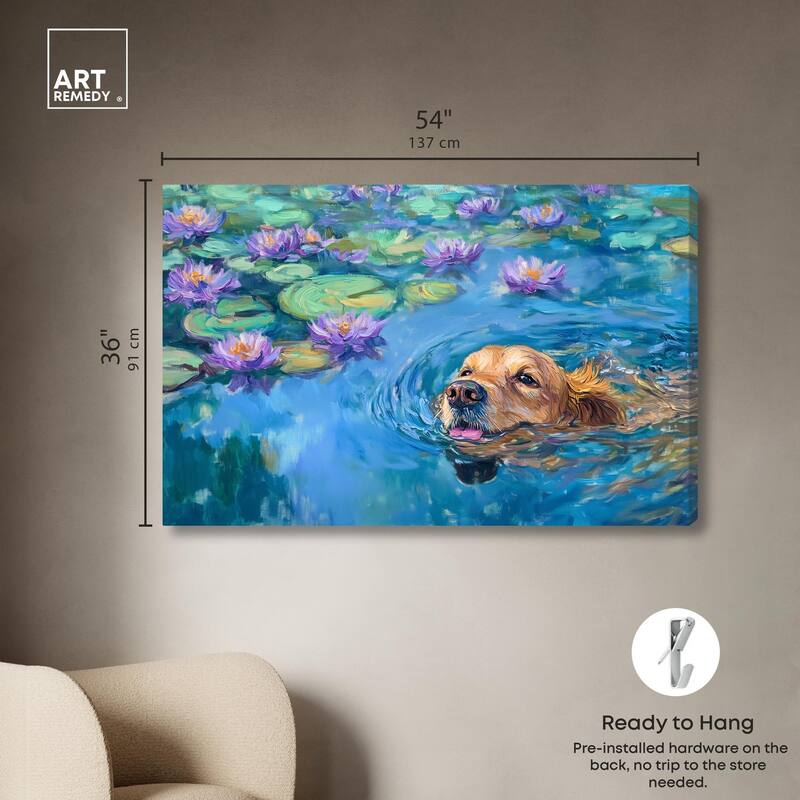 Watery Wag II Canvas by Art Remedy, Gallery Wrapped