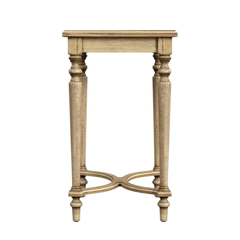 Tyler 18 in. W Rectangular Wood Side Table with 4-Way Match Veneer Inlay