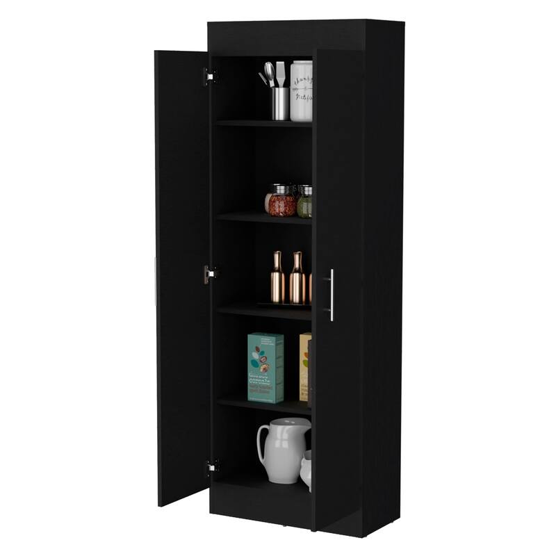 Modern 5-Shelf Storage Pantry Cabinet, Durable Manufactured Wood for Kitchen Organization