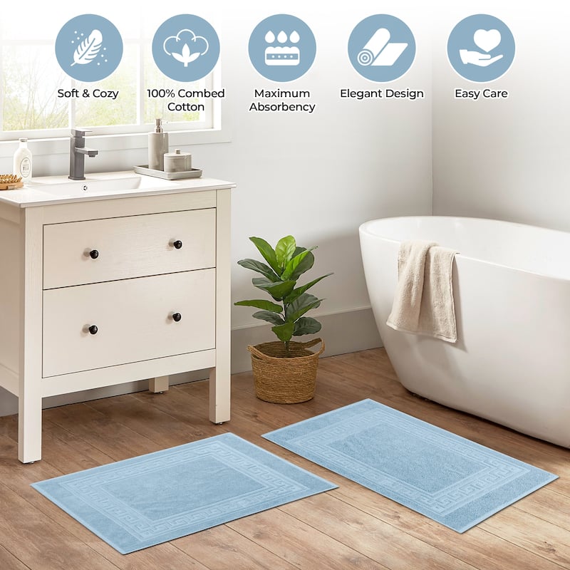 Superior Plush & Absorbent 900 GSM Cotton Bath Mat - (Set of 2)