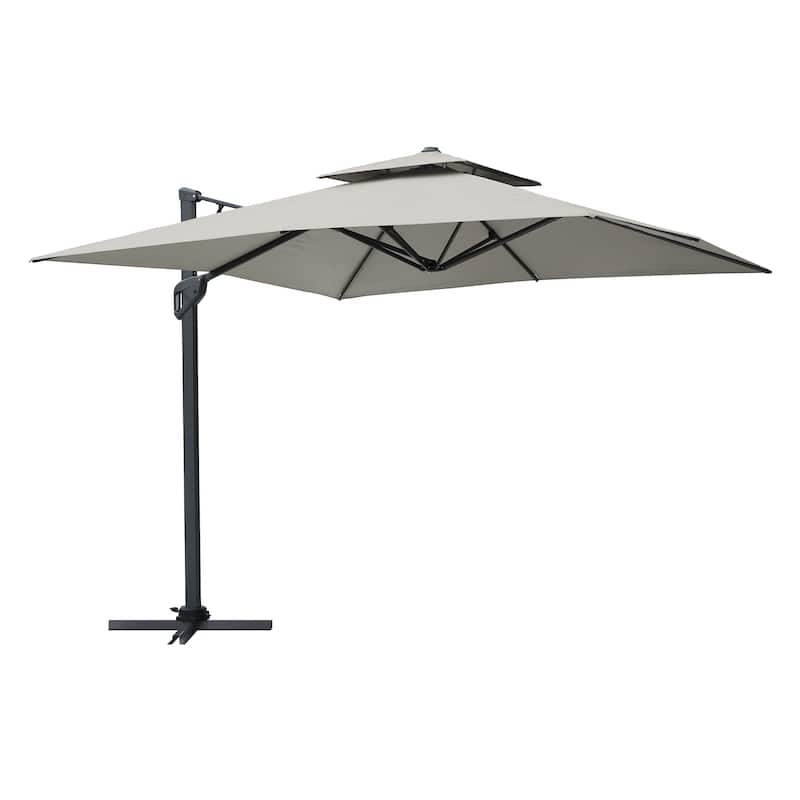 10ft Patio Square Patio Cantilever Umbrella With Crank(Without Base)