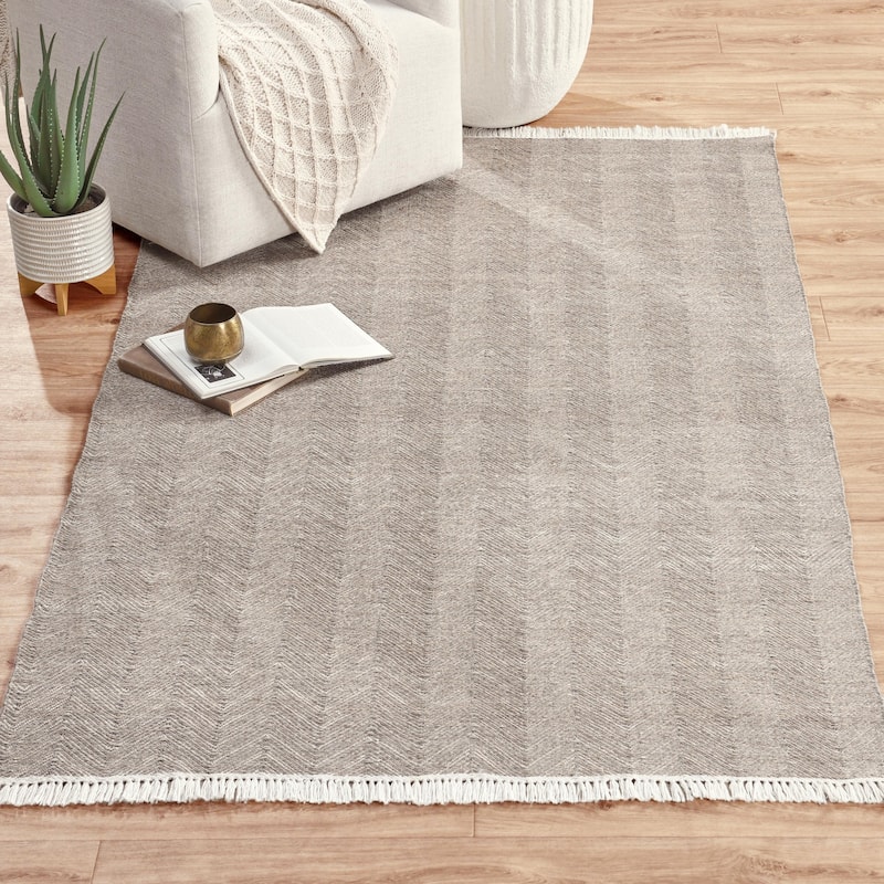 Miller Handwoven Indoor Outdoor Area Rugs by Kosas Home - 8 x 10 - Beige