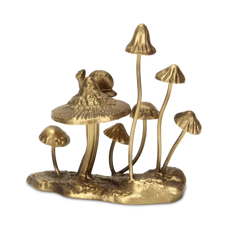Hareton Cast Iron Gold Mushroom Table Accent