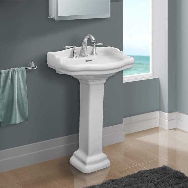 Fine Fixtures Roosevelt Pedestal Sink For Bathroom - Vitreous