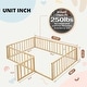 preview thumbnail 27 of 31, Full Size Floor Bed for Children, Sturdy Wood Montessori Bed Frame with Fence & Door