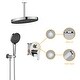 preview thumbnail 15 of 26, 12 inch Wall-Mounted Round Shower System with Rough-in Valve and Handheld Shower