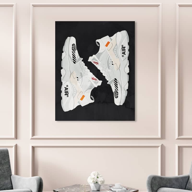 Wynwood Studio Fashion and Glam Street Sneaker Pair White and Modern & Contemporary Wall Art Canvas Print - 54 x 36