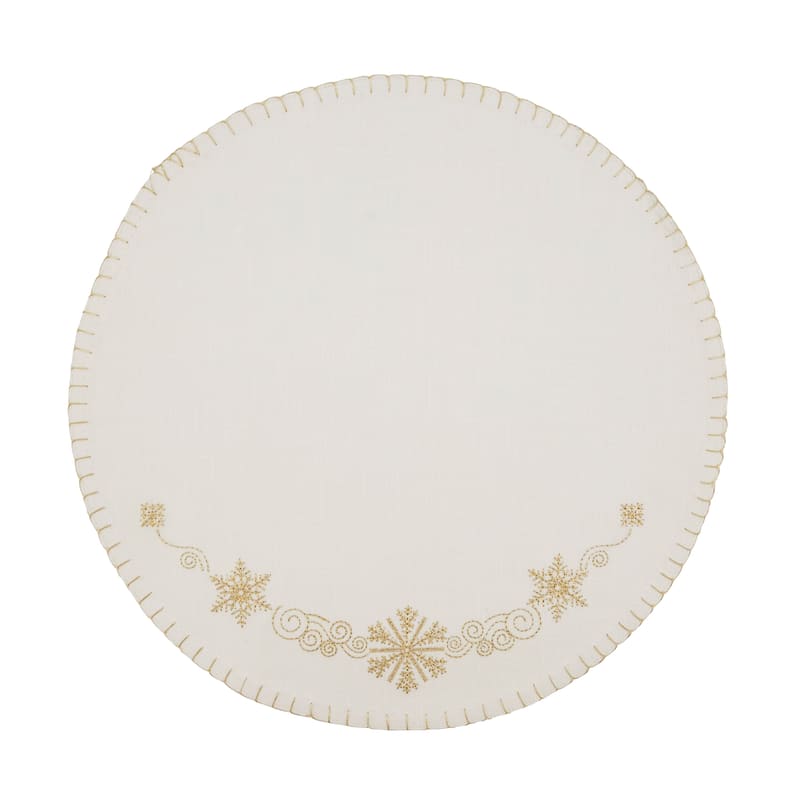 Embroidered Placemats With Snowflakes Design (Set of 4)