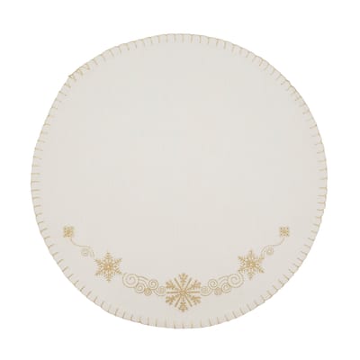 Embroidered Placemats With Snowflakes Design (Set of 4)