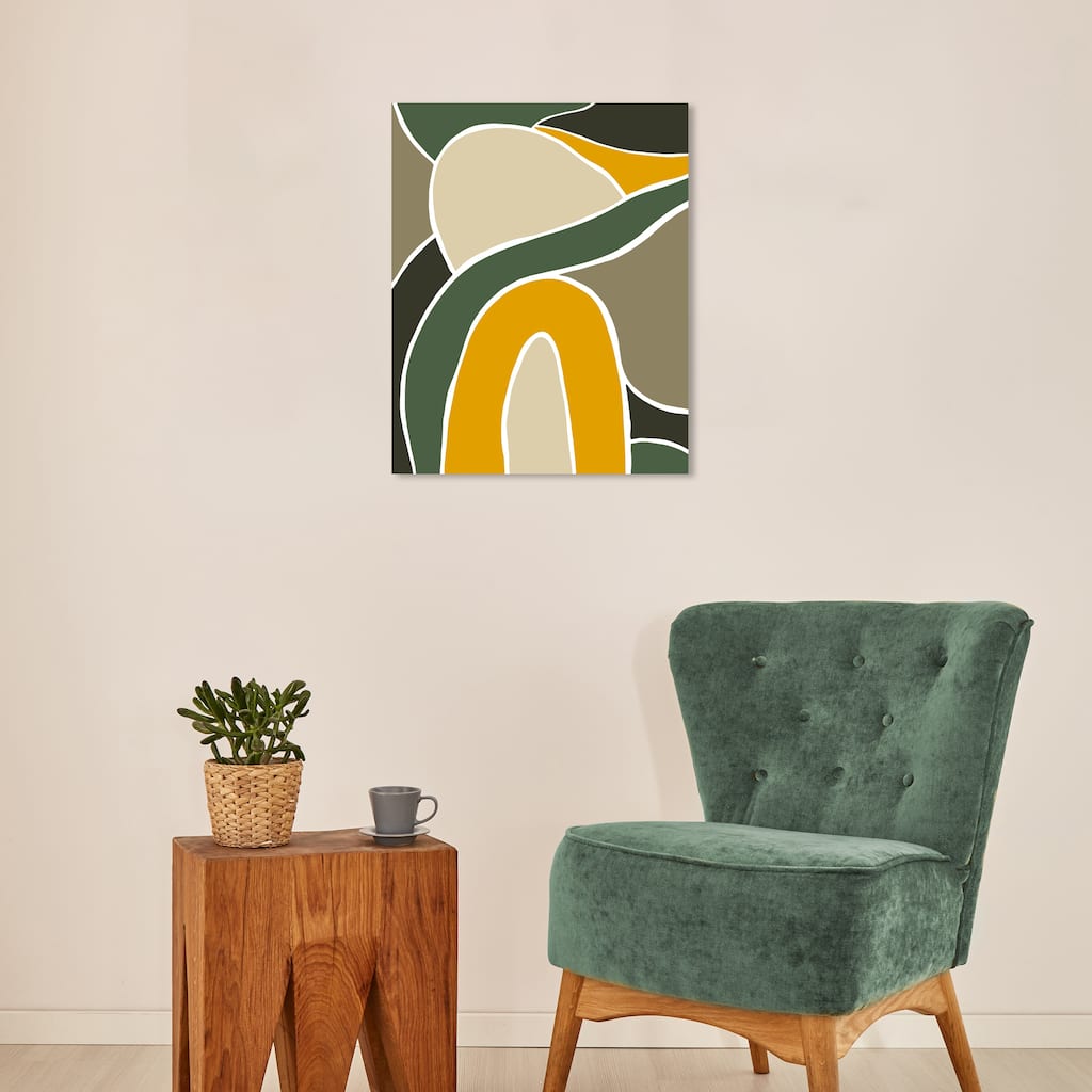 Wynwood Studio Canvas Abstract River Stream Abstract Yellow Modern & Contemporary Wall Art Canvas Print