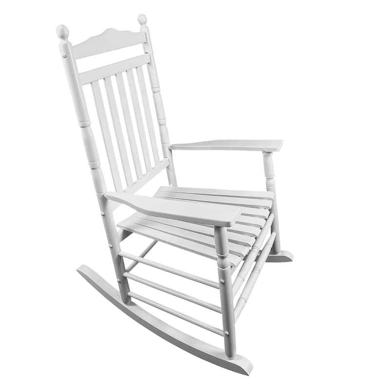 Balcony Porch Adult Rocking Chair with Wide Seat and Armrest