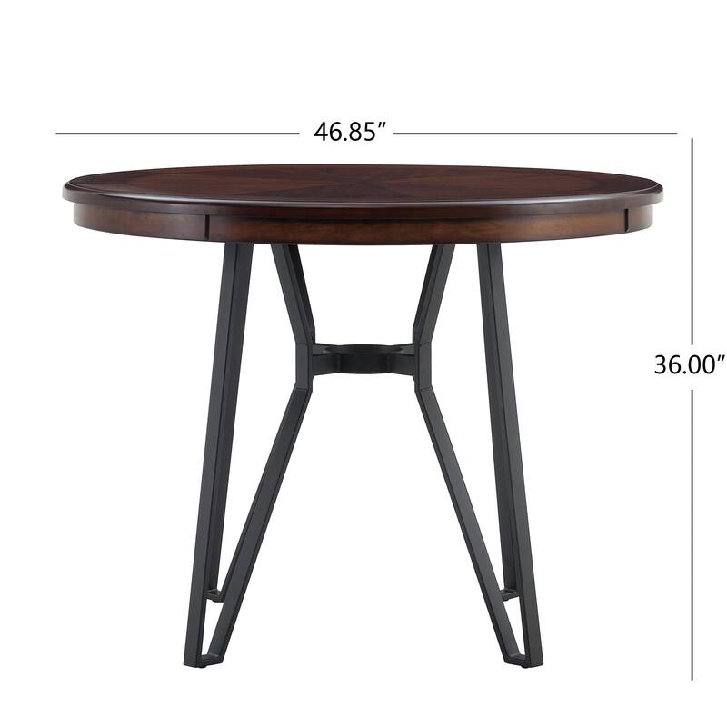 Roomfitters Round Bar Table with Metal Base, Modern Pub Table for Dining Spaces and Breakfast Nooks