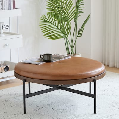 Christopher Knight Home - Sunfay Round Cocktail Ottoman for Modern Living Spaces