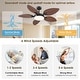 preview thumbnail 23 of 29, 52" Waterproof Indoor and Outdoor Ceiling Fans with Lights, APP and Remote Control, Dimmable Farmhouse Ceiling Fan - 52 Inches