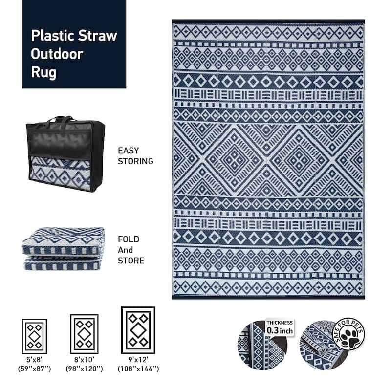 Beverly Rug Boho Outdoor Rug Waterproof for Patio, RV Camping