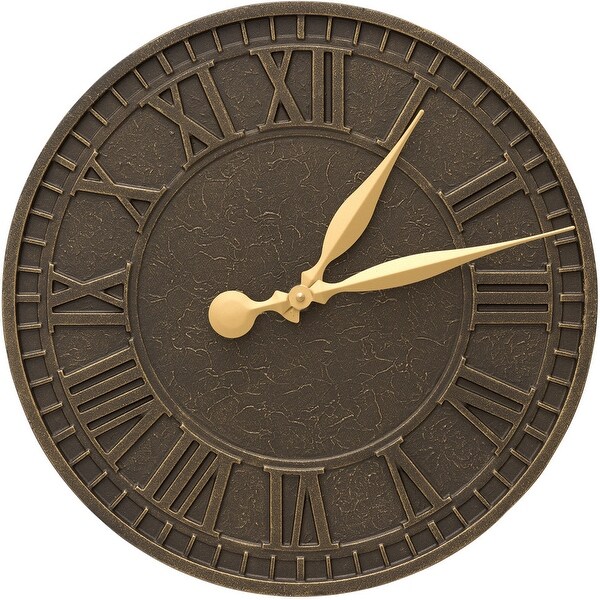 Whitehall Geneva 16-in Indoor Outdoor Wall Clock (French Bronze) - Bronze