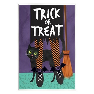 Stupell Trick or Treat Cat & Witch Wall Plaque Art, Design by Linda Birtel - Bed Bath & Beyond - 36972858