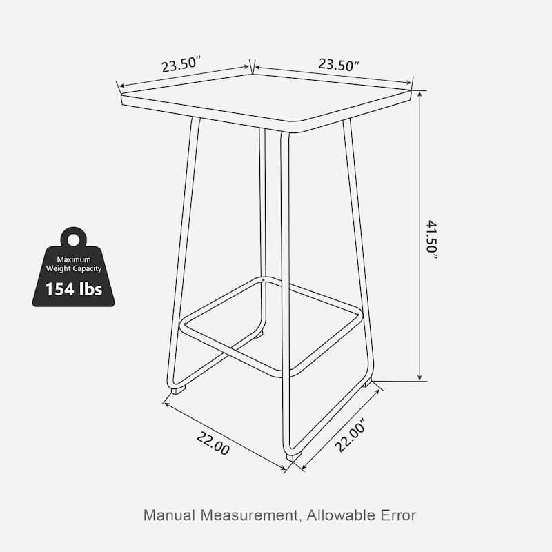Carbon Loft Greenwood Industrial Metal Pub/Bar Table With Elm Top