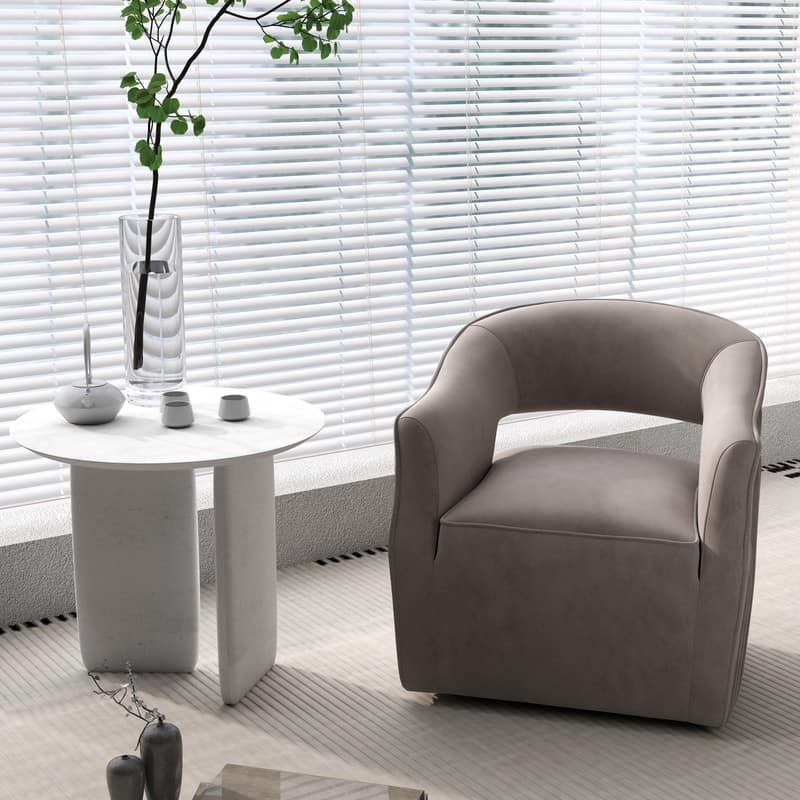 Modern Glam Velvet 360 Degree Swivel Open-Back Accent Armchair