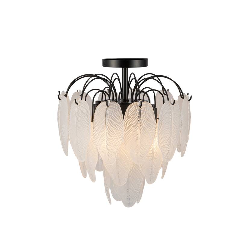 Artcraft Alessia 4-Light Semi Flush Mount - Black Finish