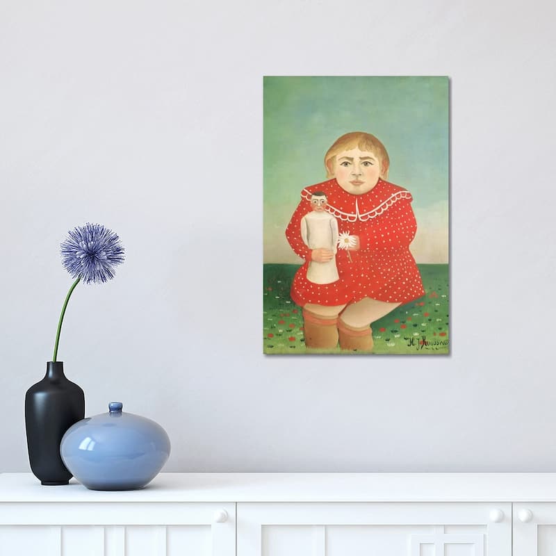 iCanvas "The Girl With A Doll, c.1892" by Henri Rousseau Canvas Print - 18x12x1.5