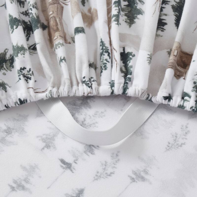 1500 Supreme Collection Winter Cabin Print Flannel Sheet Set