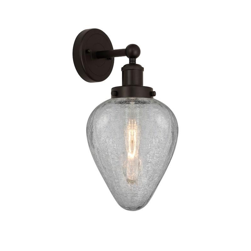 Innovations Lighting 616-1W-12-6 Geneseo Sconce Geneseo 12" Tall Wall - Oil Rubbed Bronze / Clear Crackle