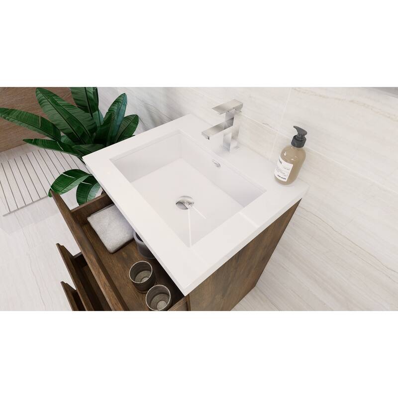 Aron 24'' Freestanding Vanity with Reinforced Acrylic Sink