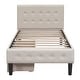 preview thumbnail 16 of 16, Twin Size Upholstered Platform Bed with 2 Drawers