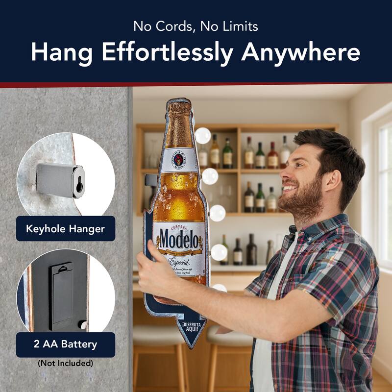 Metal LED Modelo Especial Marquee Wall Sign - 25" x 8.5" x 4"