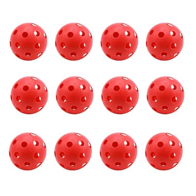 GSE™ 12-Pack Indoor/Outdoor Plastic Hollow Practice Golf Balls, Airflow Training Golf Balls